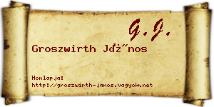 Groszwirth János névjegykártya
